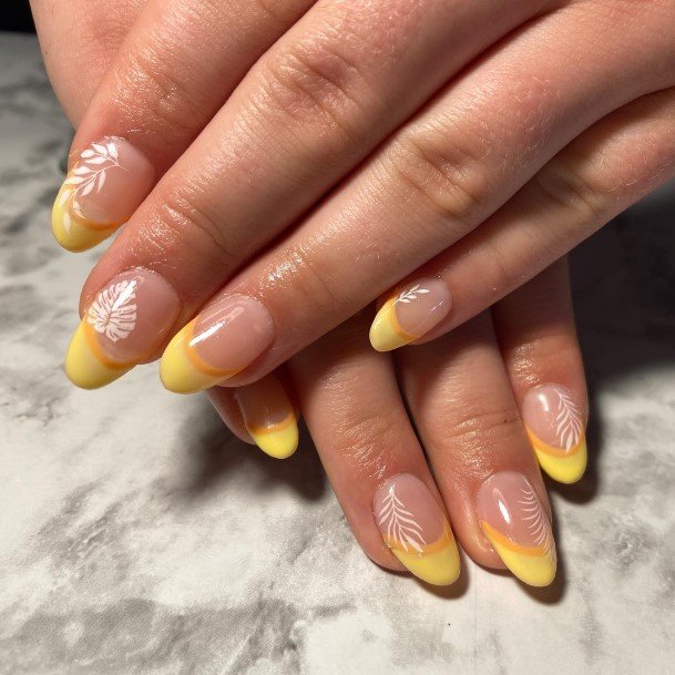 Yellow French Tip Womens Nail Designs