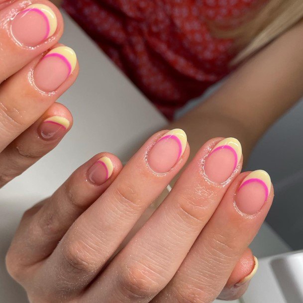 Yellow French Tip Womens Nail Ideas