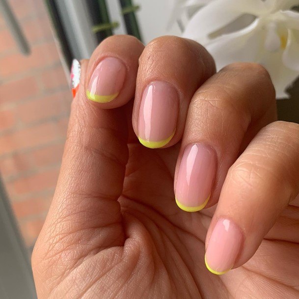 Yellow French Tip Womens Nails