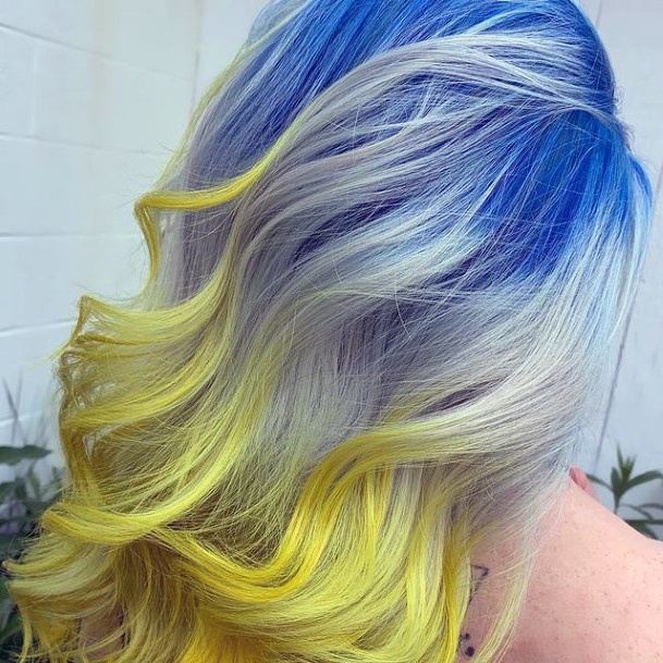 Yellow Ombre Hairstyless Feminine Ideas