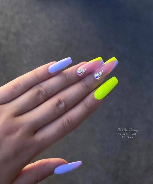 Yellow Square Girls Nail Ideas