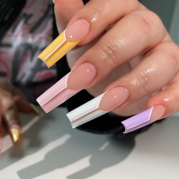 Yellow Square Nail Design Inspiration For Women