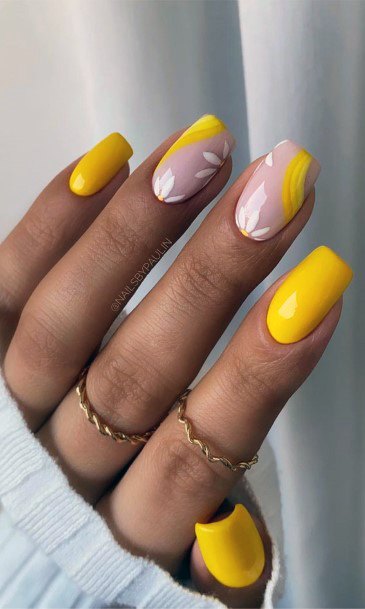 Yellow Summer Nail Feminine Designs