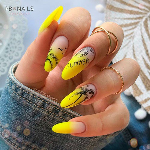 Yellow Summer Nails For Girls