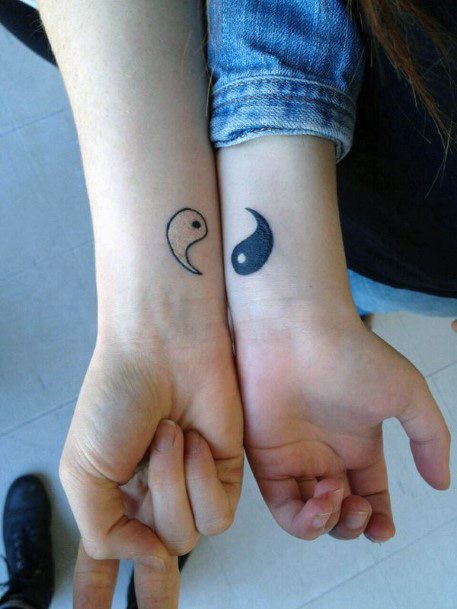 Yin Yang Womens Wrist Tattoo