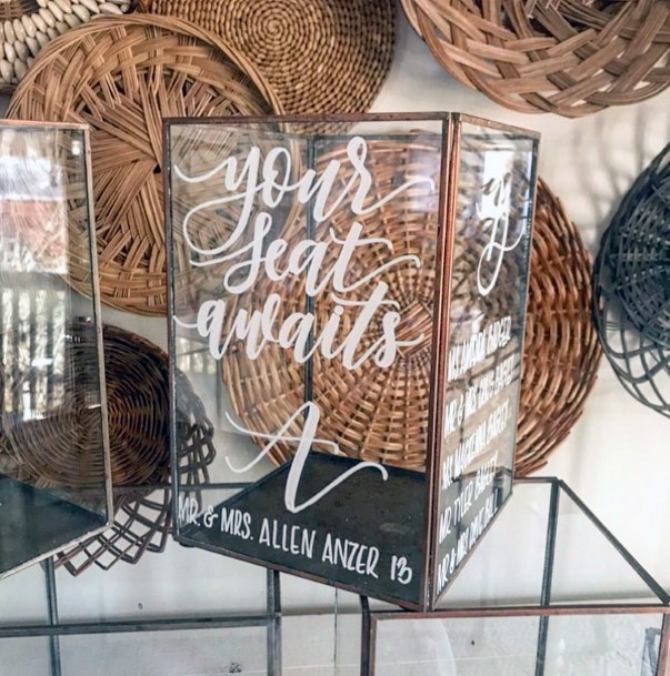 Your Seat Awaits Inspirational Wedding Sign Ideas Cool Glass Box