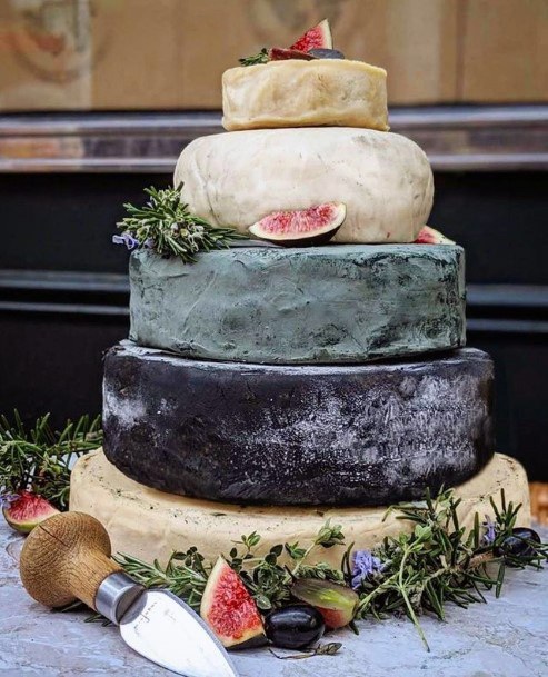 Zen Stone Cheese Rounds Unique Wedding Cake