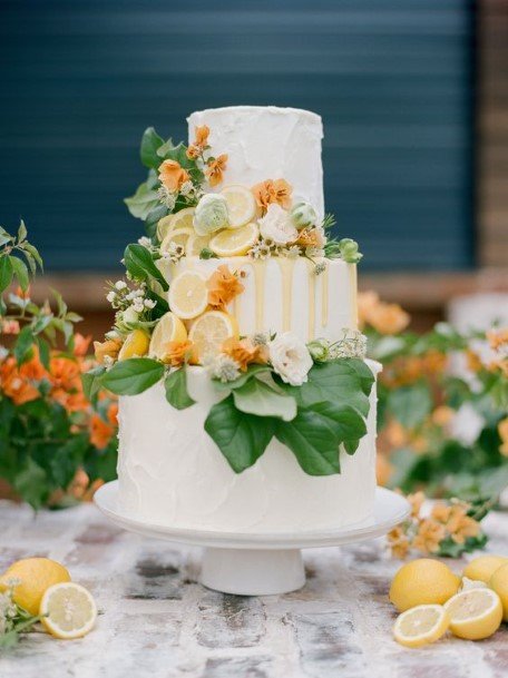 Zesty Citrus Country Wedding Cake