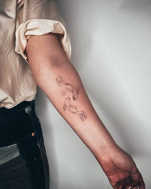 Zodiac Forearm Fish Pisces Tattoo Designs For Women